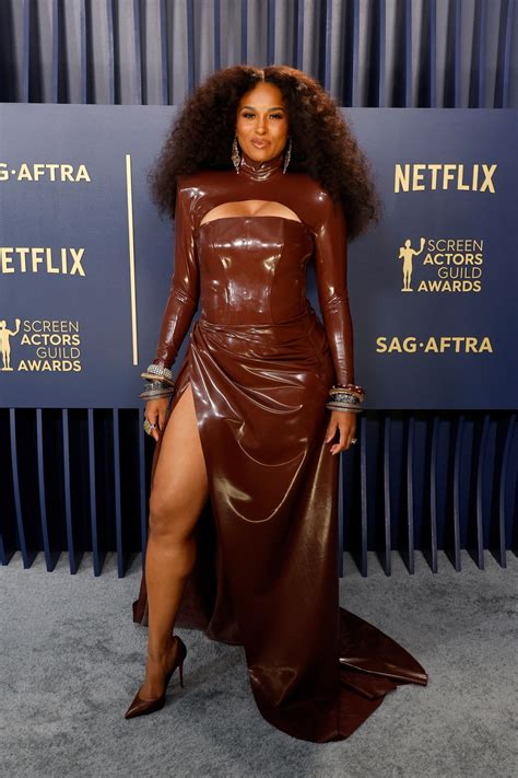 ciara latex|Ciara stuns in latex gown at 2024 SAG Awards red carpet: ‘Let